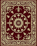 Magnificent Crimson Yellow Medallion Border Rug