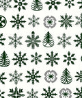 Dark Green Snowflake Christmas Tree Collection Rug