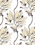 Cream Leafy Branch Art Rug