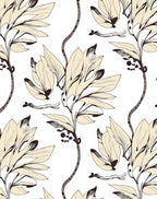 Cream Leafy Branch Art Rug