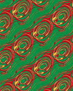 Red Yellow Swirl Abstract Ocean Rug