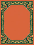 Orange Green Gold Floral Scroll Border Rug