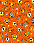 Cute Orange Pumpkin Halloween Eyes Rug