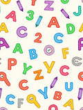 Colorful ABC and Numbers Scattered Art Rug