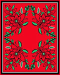 Crimson Floral Botanical Arrangement Rug