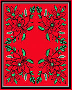 Crimson Floral Botanical Arrangement Rug