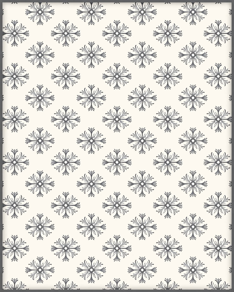Ivory Gray Floral Medallion Repeat Rug