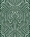 Emerald Green Abstract Maze Lines Rug