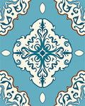 Classic Teal and Cream Medallion Rug