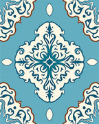 Classic Teal and Cream Medallion Rug