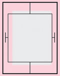 Modern Pink Geometric Layered Frame Rug