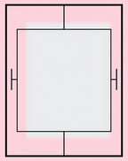 Modern Pink Geometric Layered Frame Rug