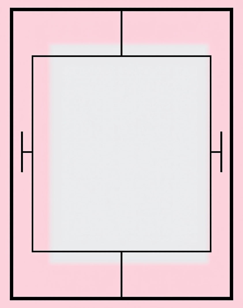 Modern Pink Geometric Layered Frame Rug