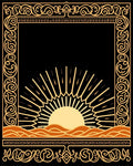 Golden Sun Rising Over Rippled Dunes Rug