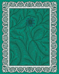 Teal Green Feathered Botanical Border Rug