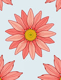 Coral Pink Daisy Garden Repeat Rug