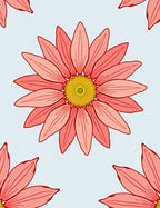 Coral Pink Daisy Garden Repeat Rug