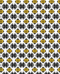 Black and Gold Floral Damask Rug