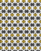 Black and Gold Floral Damask Rug