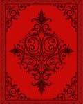 Crimson Floral Scrollwork Medallion Rug