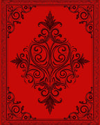 Crimson Floral Scrollwork Medallion Rug