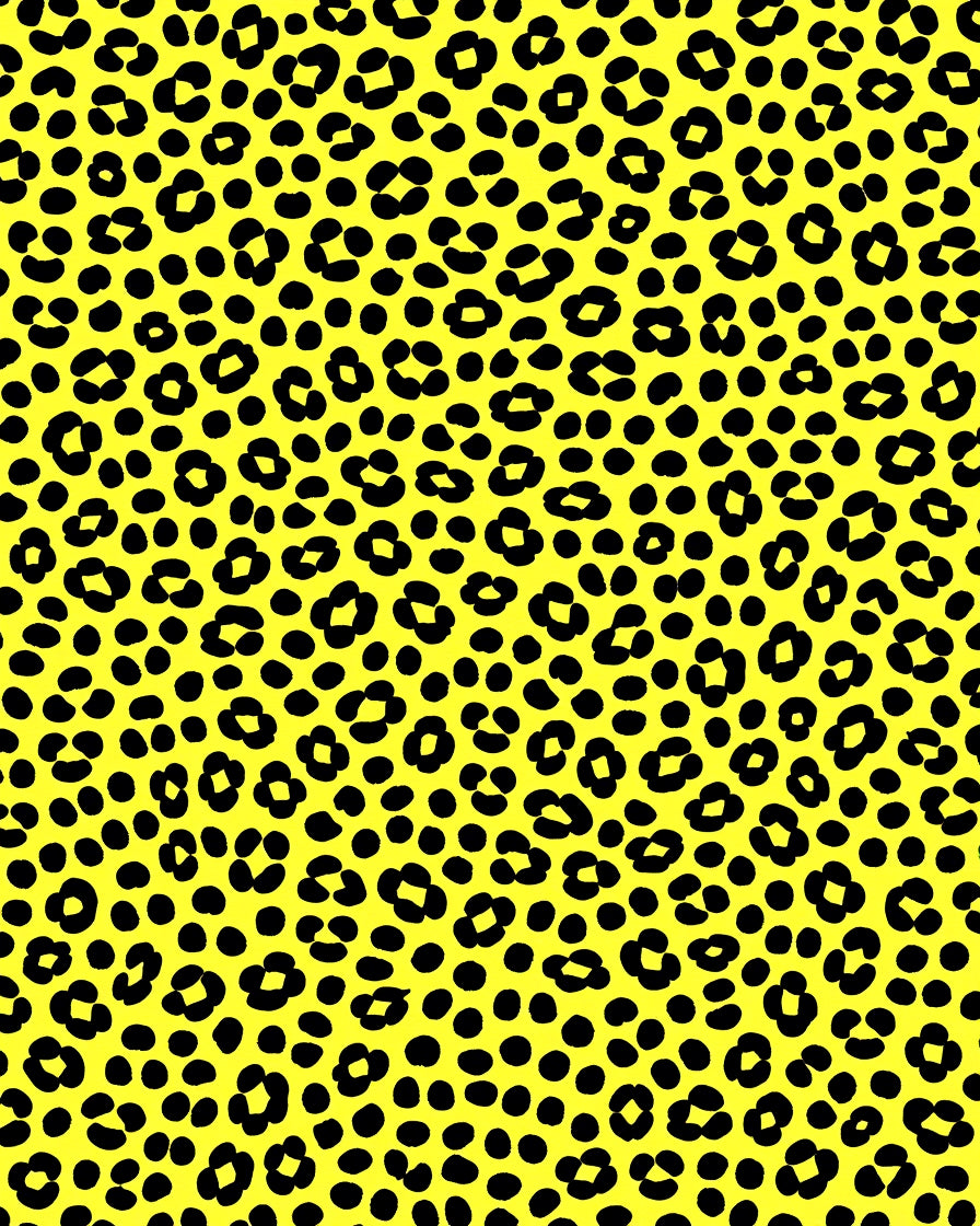 Vibrant Yellow Black Animal Spots Rug
