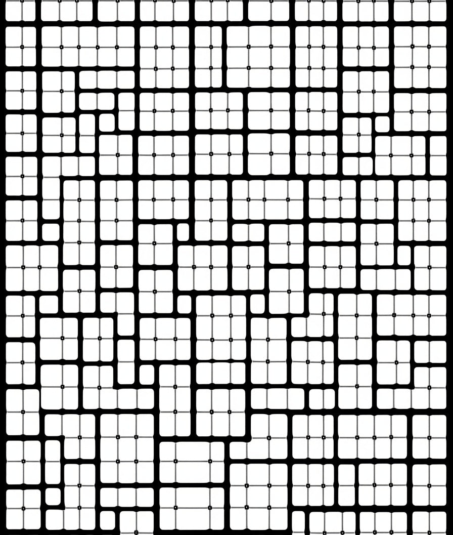 Monochrome Square Grid Abstraction Rug