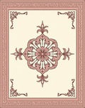 Ornate Pink Floral Medallion Border Rug