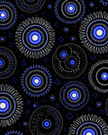 Starry Blue Sunburst Mandala Rug