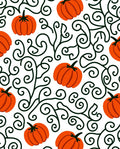 Charming Orange Pumpkin Vine Swirl Rug