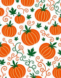 Orange Pumpkin Leaf Swirl Autumn Rug