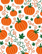 Orange Pumpkin Leaf Swirl Autumn Rug
