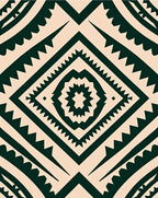 Bold Forest Green Tribal Diamond Rug