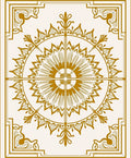 Golden Sunburst Floral Medallion Rug