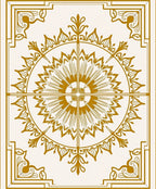 Golden Sunburst Floral Medallion Rug
