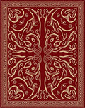 Deep Red Outline Fantasy Creature Rug