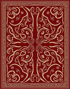 Deep Red Outline Fantasy Creature Rug