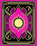 Vibrant Pink Yellow Art Deco Bloom Rug