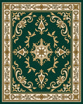 Emerald Gold Scrollwork Traditional Decorative Rug