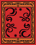Bold Red Black Swirl Celestial Frame Rug