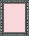 Pink Light Gray Art Deco Border Rug