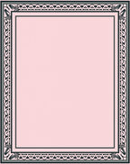 Pink Light Gray Art Deco Border Rug