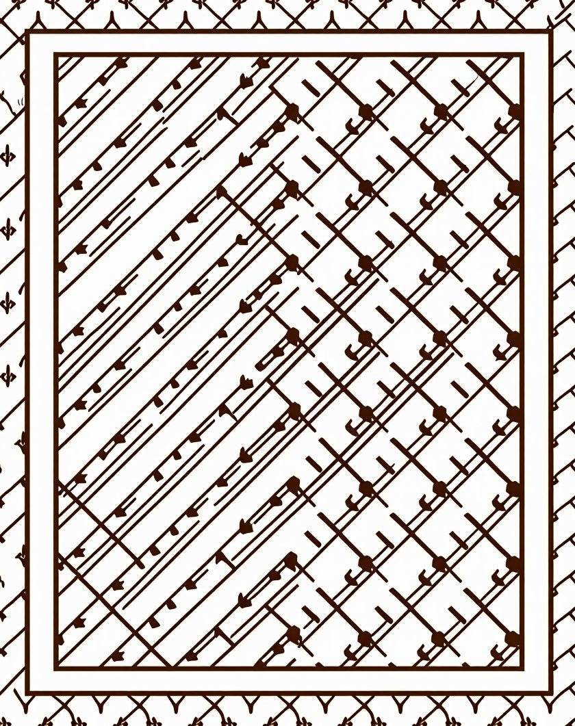 Dark Brown Diagonal Lattice Rug