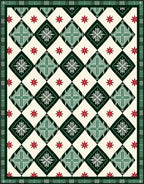 Traditional Red Green Diamond Starburst Plaid Rug