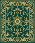 Deep Emerald Floral Ornament Rug