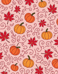 Orange Pumpkins Red Maple Swirls Rug
