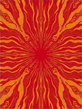 Crimson Orange Radial Burst Rug