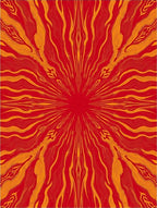 Crimson Orange Radial Burst Rug