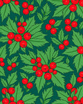 Vibrant Green Holly Berry Clusters Rug