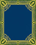 Regal Navy Gold Leaf Border Rug